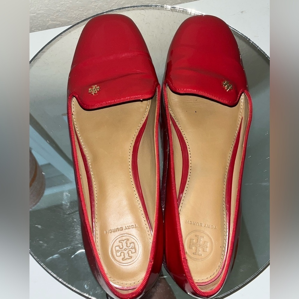 TORY BURCH Shoes Samantha Smoking Slipper Flat SZ8.5M-Liberty Red Patent Leather - Picture 3 of 12